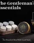 Whiskey Stones & Beard Care Grooming Kit Gift Set -  Sandalwood Scent